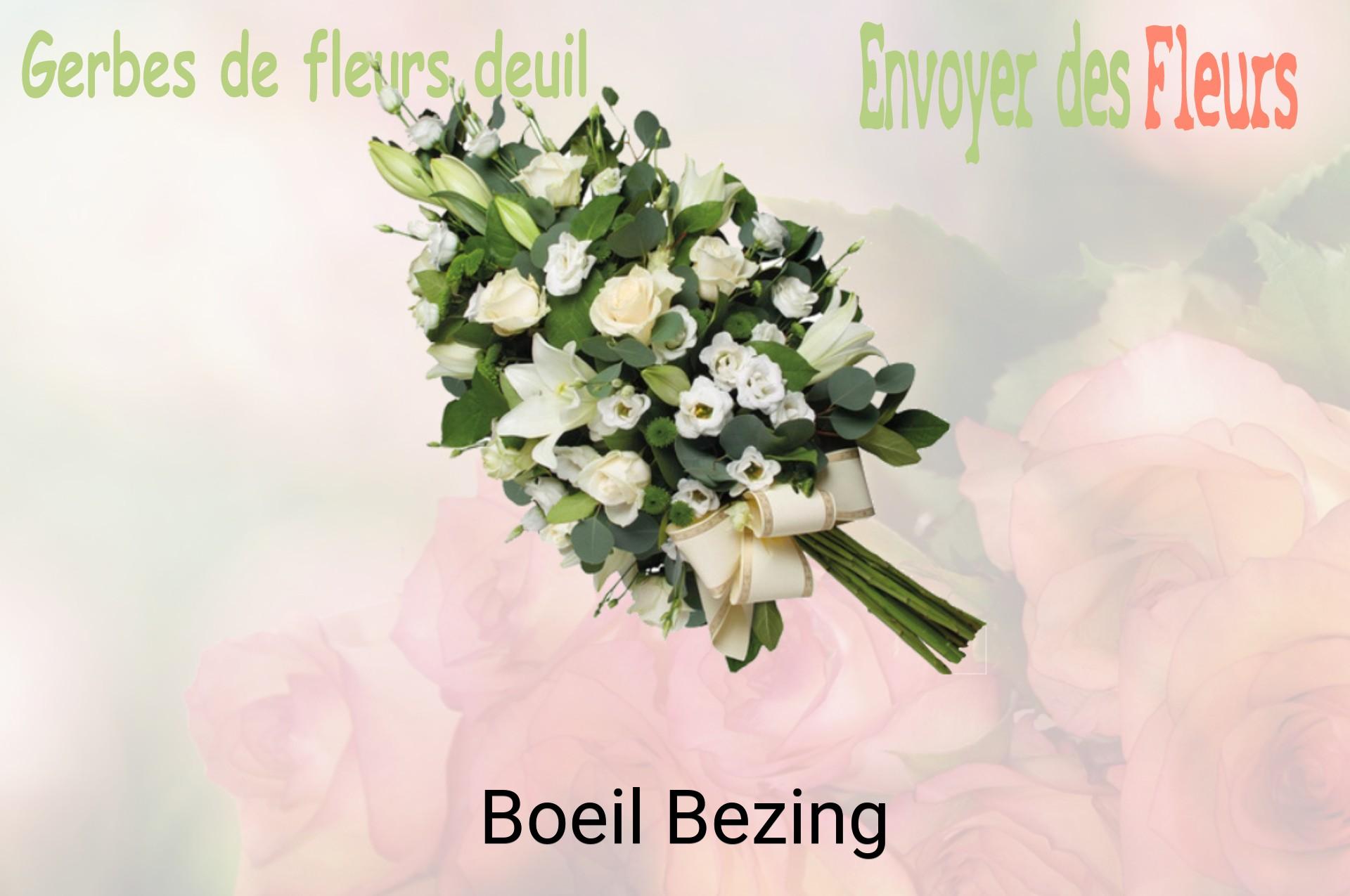 Gerbe de fleurs de deuil livrée à Boeil-Bezing